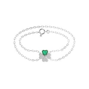 Pulseira Trevo da Sorte Ouro Branco