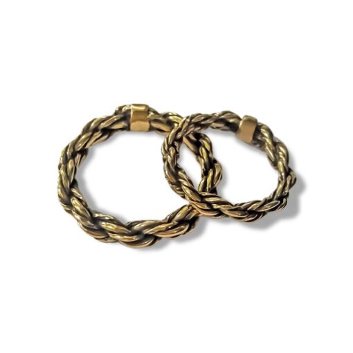 Alianças estilo viking ouro