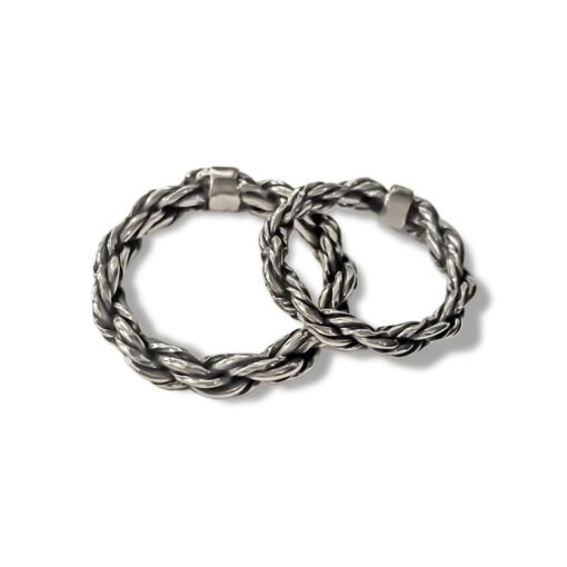 Alianças estilo viking ouro branco